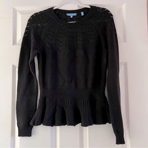 Draper James Black Knit Peplum Sweater